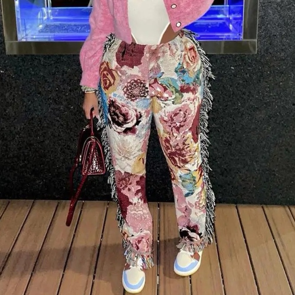 Rose Tassel Trouser Pants (L)